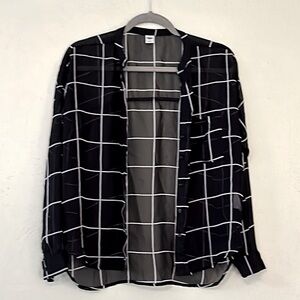 Old Navy black see through blouse